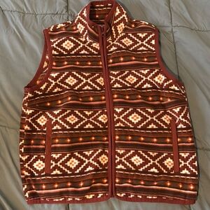 Shyanne women’s Southwestern print fleece vest, size small